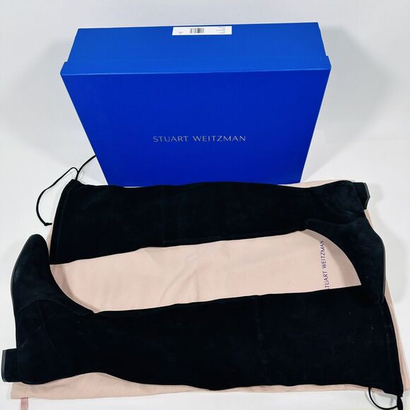 NIB Stuart Weitzman Genna 25 City US 7.5 Over-The-Knee Boots Black Suede $895 - Picture 4 of 9